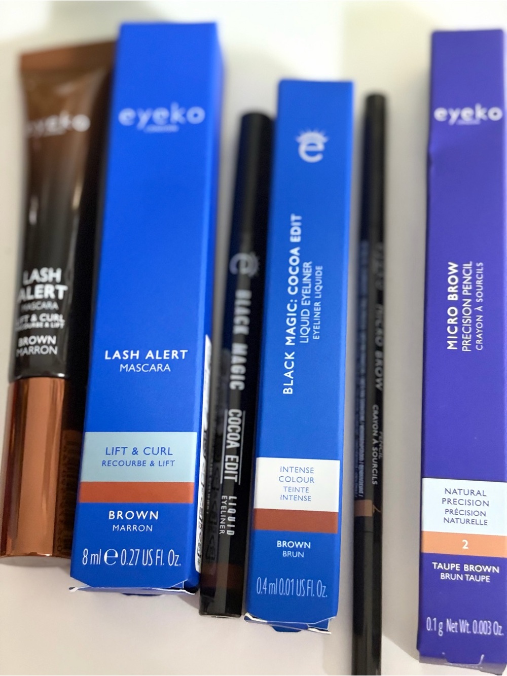 eyeko Lash Alert Mascara + Black Magic Coco Edit Eyeliner + Micro Brow Pencil